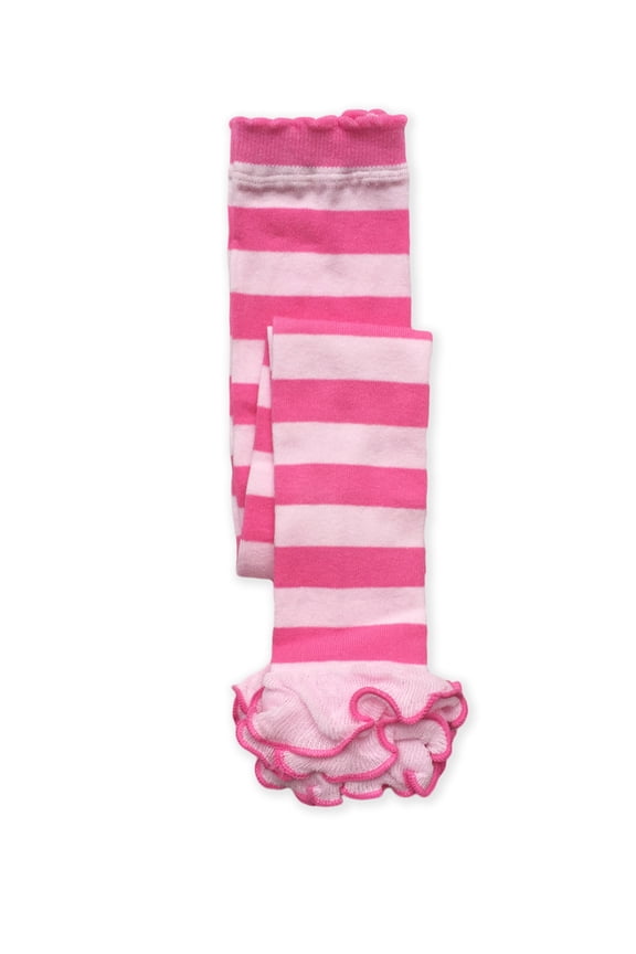 Girls Footless Dot & Stripe Ruffle Tights 1 Pair Pack