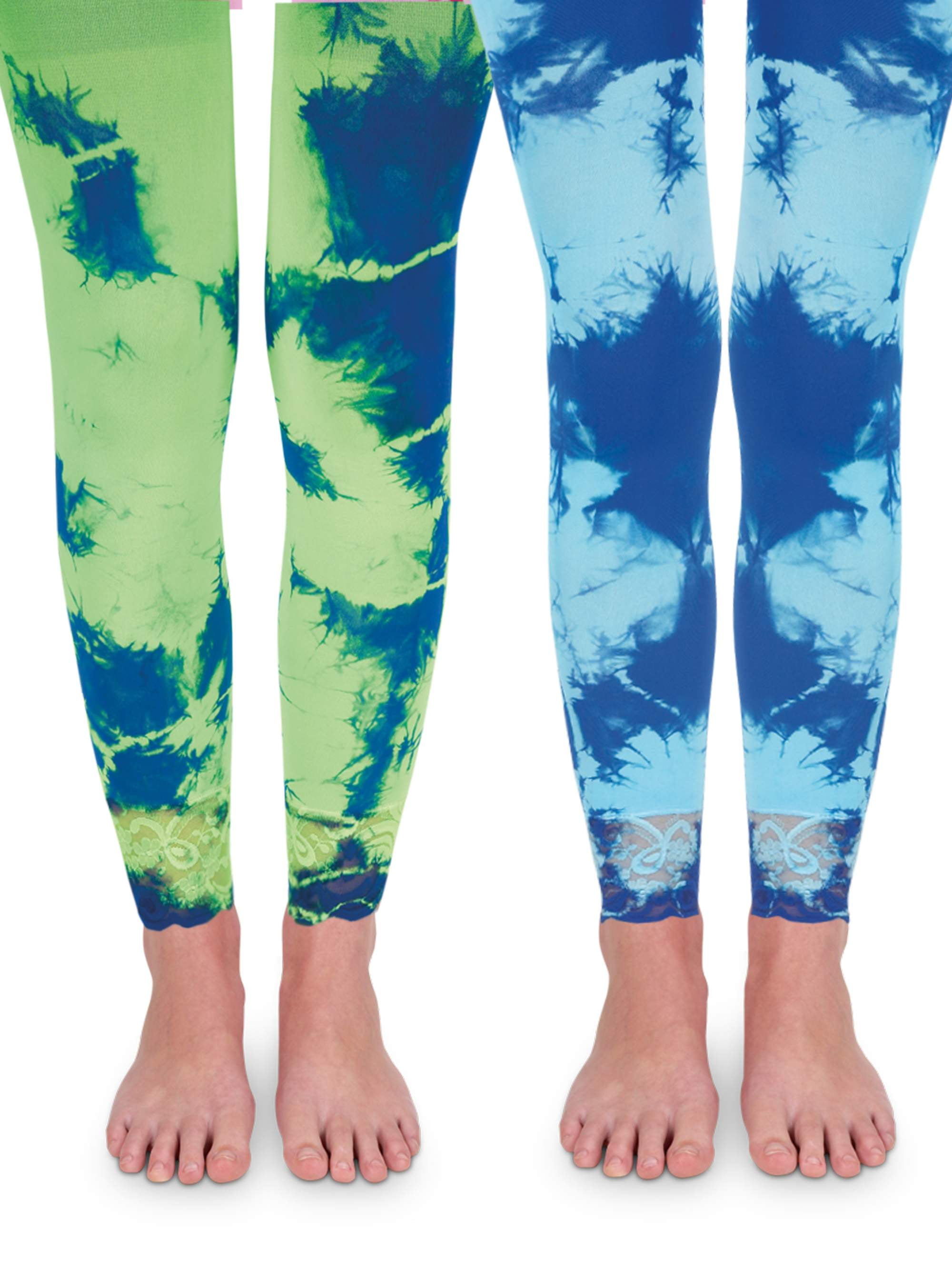 Jefferies Socks Girls Footless Lace Tights 2-Pack, Sizes XS-L