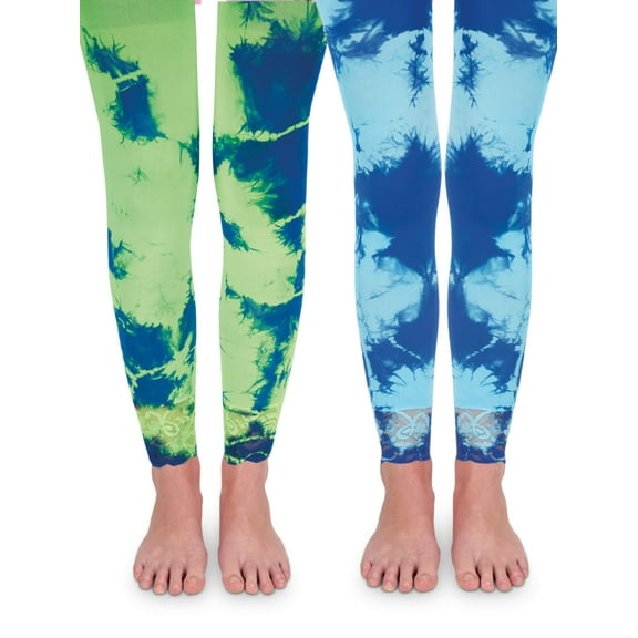 Jefferies Socks Girls Footless Lace Tights 2-Pack, Sizes XS-L