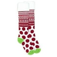 thumbnail image 1 of Jefferies Socks Girls Fuzzy Trim Cuff Polka Dot Stripe Holiday Knee High Socks 1 Pair Pack, 1 of 4