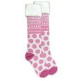 thumbnail image 1 of Jefferies Socks Girls Fuzzy Trim Cuff Polka Dot Stripe Holiday Knee High Socks 1 Pair Pack, 1 of 4