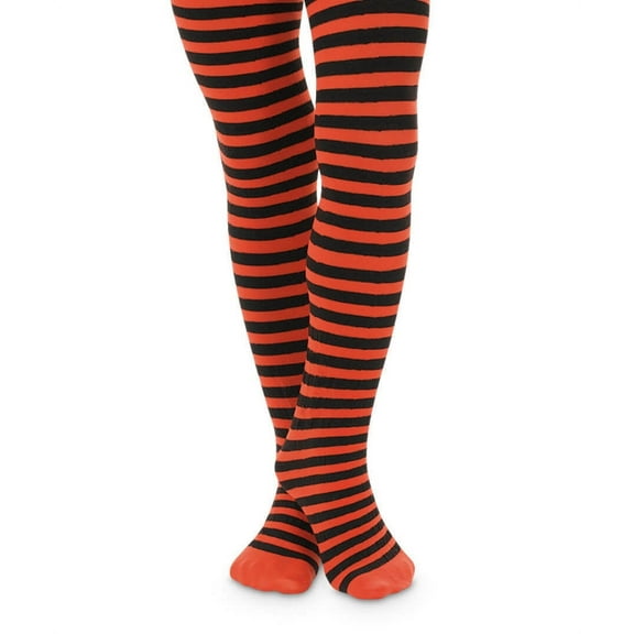 Jefferies Socks Girls Halloween Ghost Stripe Costume Tights 1 Pack