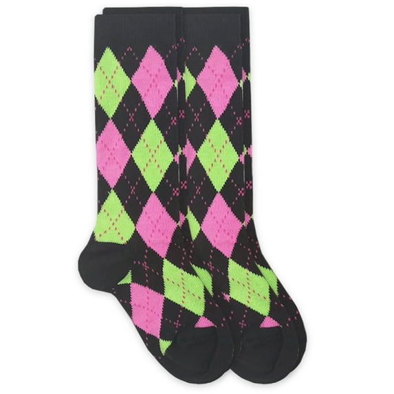 Jefferies Socks Girls Knee High Argyle Socks 2-Pack, Sizes XS-M