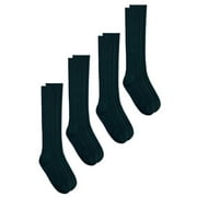 Jefferies Socks Girls Knee High Cable Knit Acrylic School Socks 4-Pack, Sizes 4-14