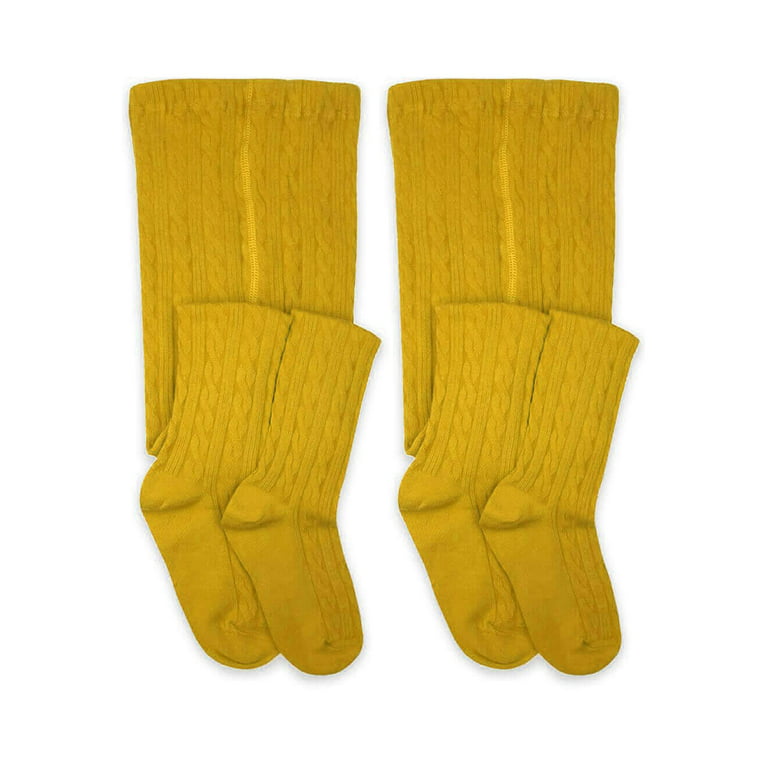 Jefferies Socks Girls Knee High Cable Knit Socks 2-Pack, Sizes XS-M