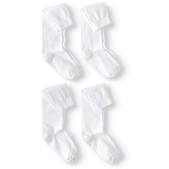 Jefferies Socks Girls Knee High School Uniform Socks 4-Pack, Sizes 4-14