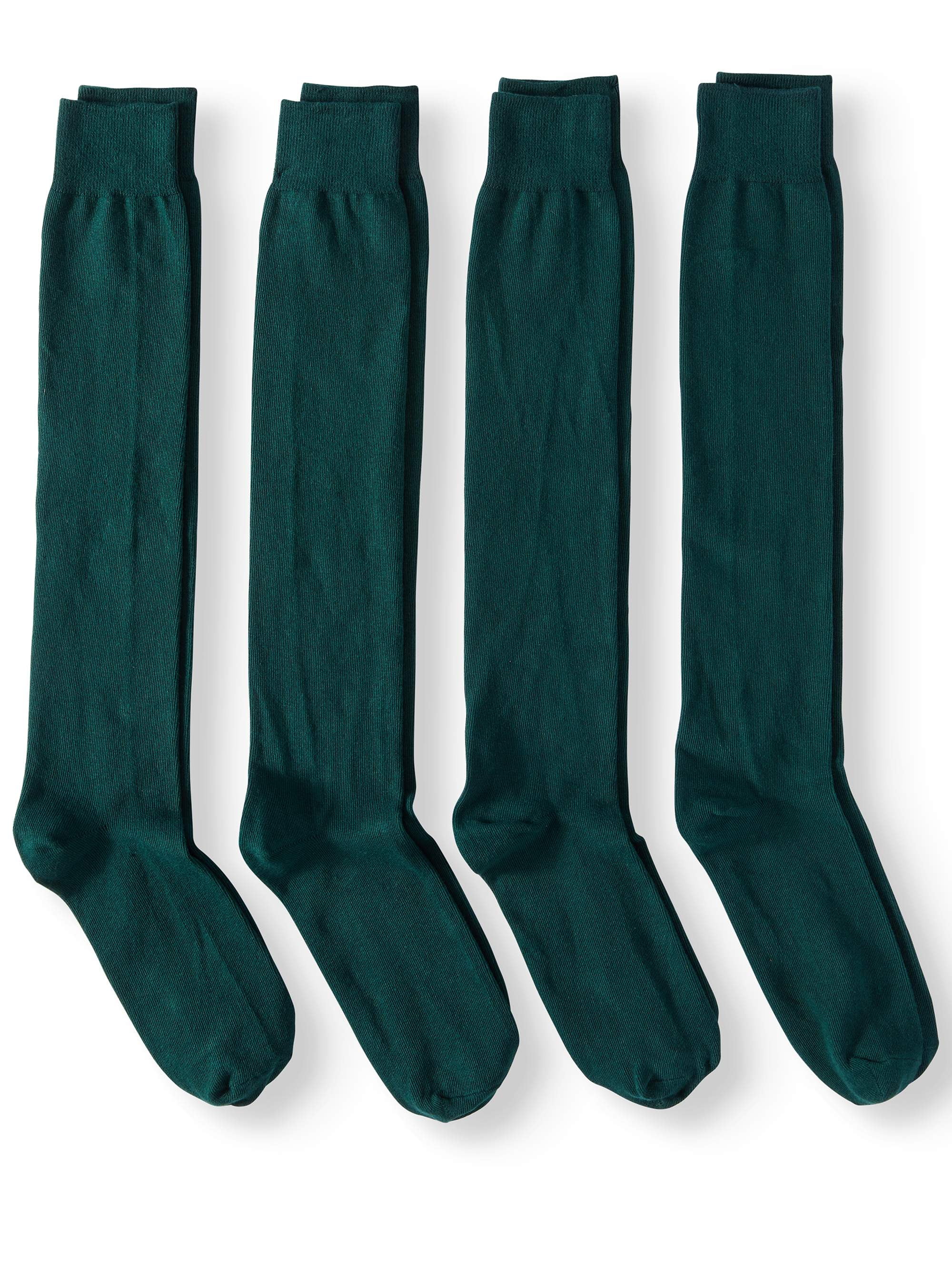 Jefferies Socks Girls Knee High School Uniform Socks 4Pack, Sizes 414