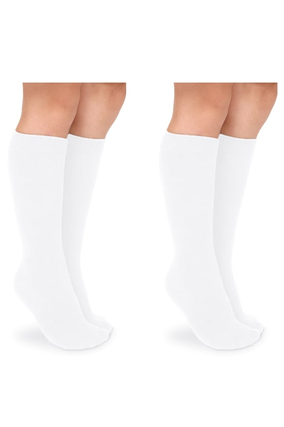 Girls Knee High Uniform Socks 2-Pack, Sizes XS-L