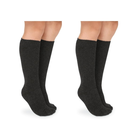 Jefferies Socks Girls Knee High Uniform Socks 2-Pack, Sizes XS-L