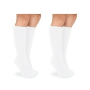 Jefferies Socks Girls Knee High Uniform Socks 2-Pack, Sizes XS-L