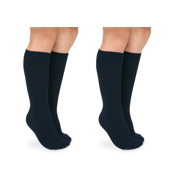 Jefferies Socks Girls Knee High Uniform Socks 2-Pack, Sizes XS-L