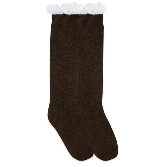 Jefferies Socks Girls Lace Trim Pointelle Crochet Knit Dress Knee High Socks 1 Pair Pack