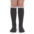 thumbnail image 1 of Jefferies Socks Girls Lace Trim Pointelle Crochet Knit Dress Knee High Socks 1 Pair Pack, 1 of 4