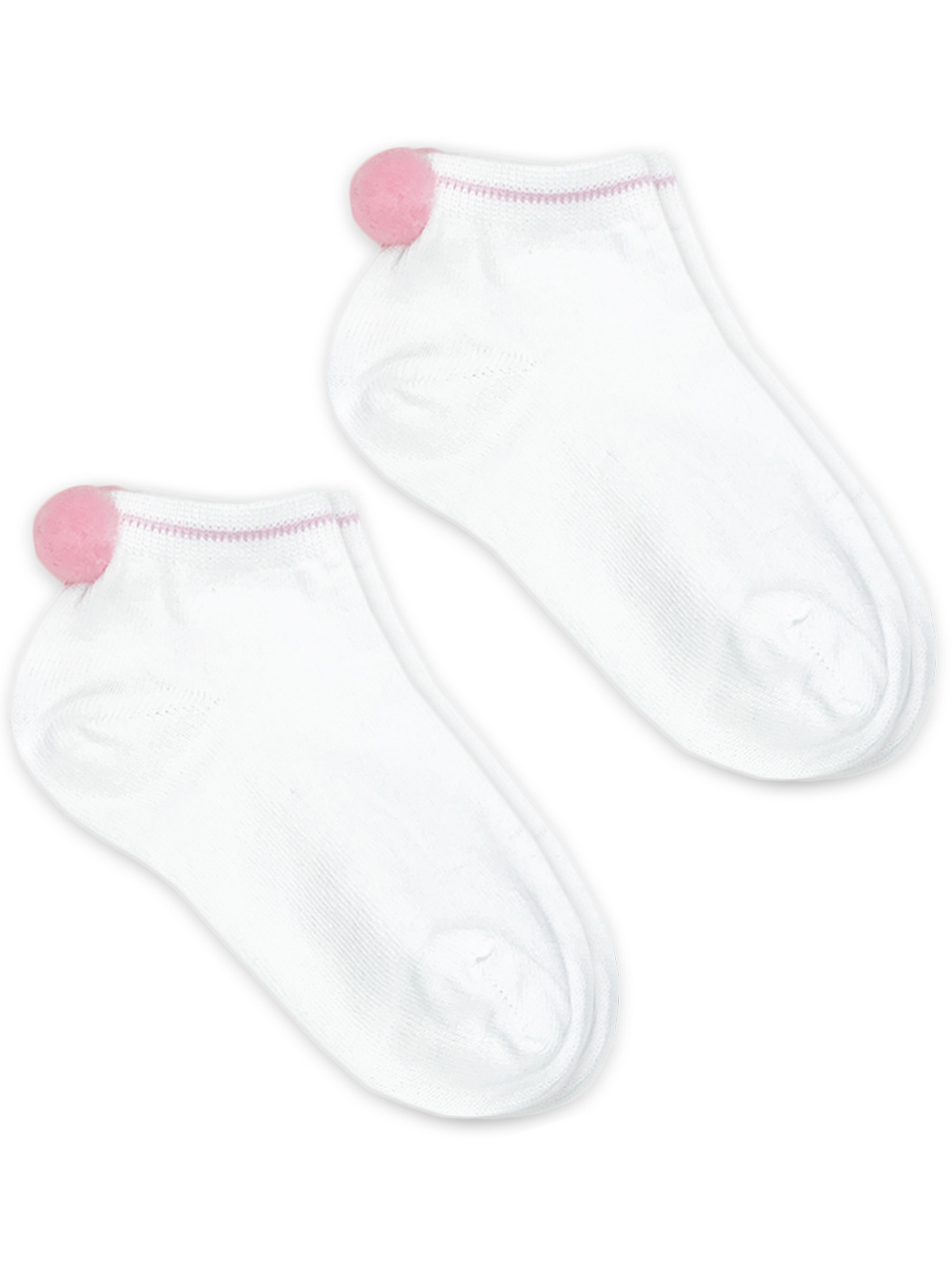 Jefferies Socks Girls Low Cut Pom Pom Socks 2-Pack, Sizes XS-M
