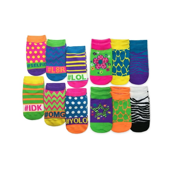 Jefferies Socks Girls Low Cut Socks 12-Pack, Sizes XS-S