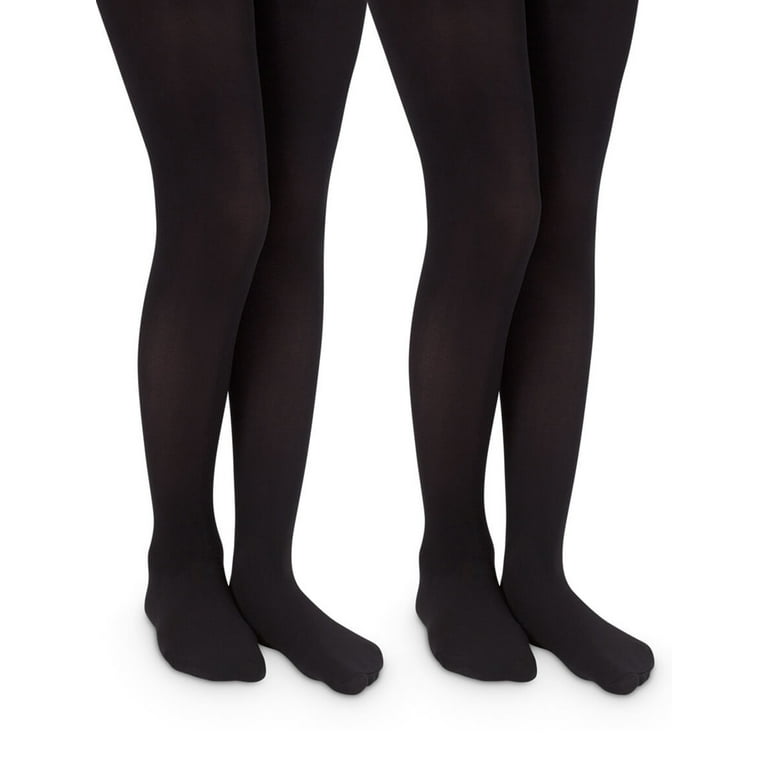 Jefferies Socks Girls Microfiber Nylon Tights 2-Pack, Sizes S-L