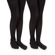 Jefferies Socks Girls Microfiber Nylon Tights 2-Pack, Sizes S-L