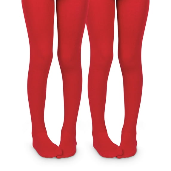 Jefferies Socks Girls Microfiber Nylon Tights 2-Pack, Sizes S-L