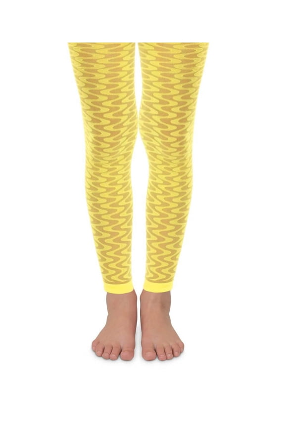 Girls Neon Wave Footless Tights 1 Pair Pack