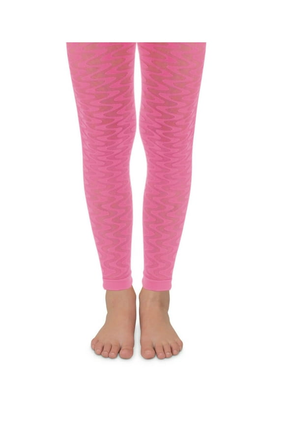Girls Neon Wave Footless Tights 1 Pair Pack