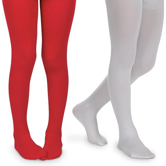 Jefferies Socks Girls School Uniform Dance Ultra Soft Microfiber Tights 2 Pair Pack
