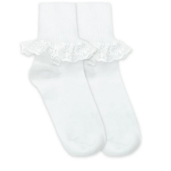 Jefferies Socks Girls Seamless Chantilly Lace Turn Cuff Socks 1 Pair Pack
