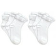thumbnail image 1 of Jefferies Socks Girls Seamless Eyelet Lace Ruffle Bubble Stitch White Ankle Quarter Socks 6 Pair Pack, 1 of 4