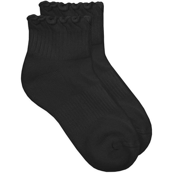 Jefferies Socks Girls Seamless Ruffle Cotton Sport Quarter Socks 1 Pack