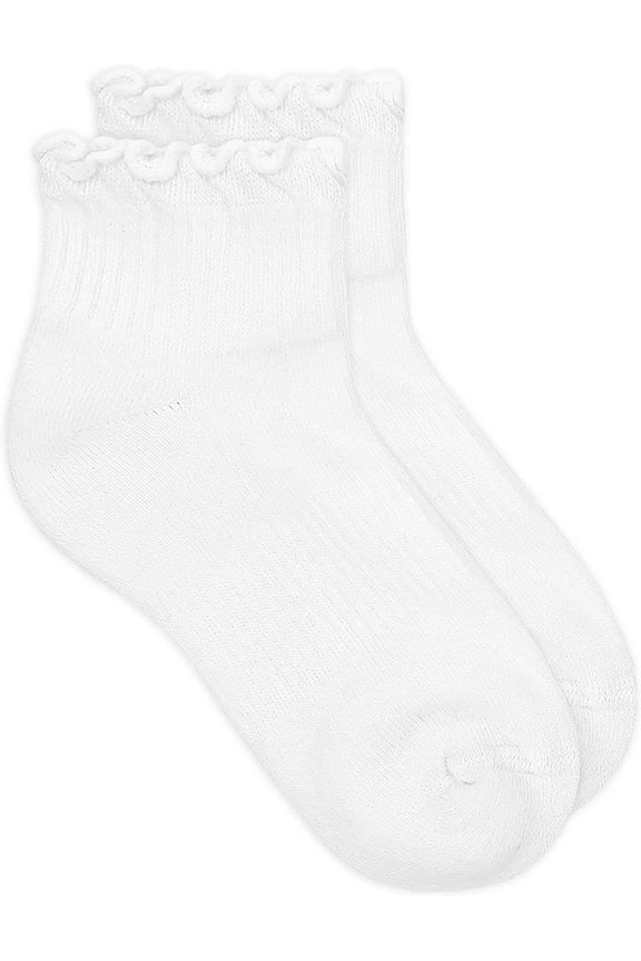 Girls Seamless Ruffle Cotton Sport Quarter Socks 1 Pack