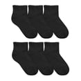thumbnail image 1 of Jefferies Socks Girls Seamless Ruffle Cotton Sport Quarter Socks 6 Pack, 1 of 5