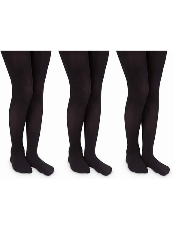 Girls Smooth Microfiber Nylon School Uniform Tights 3 Pair Pack