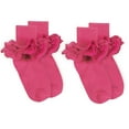 thumbnail image 1 of Jefferies Socks Girls Socks, 2 Pair Misty Ruffle Turn Cuff Cotton Socks (Little Girls & Big Girls), 1 of 5
