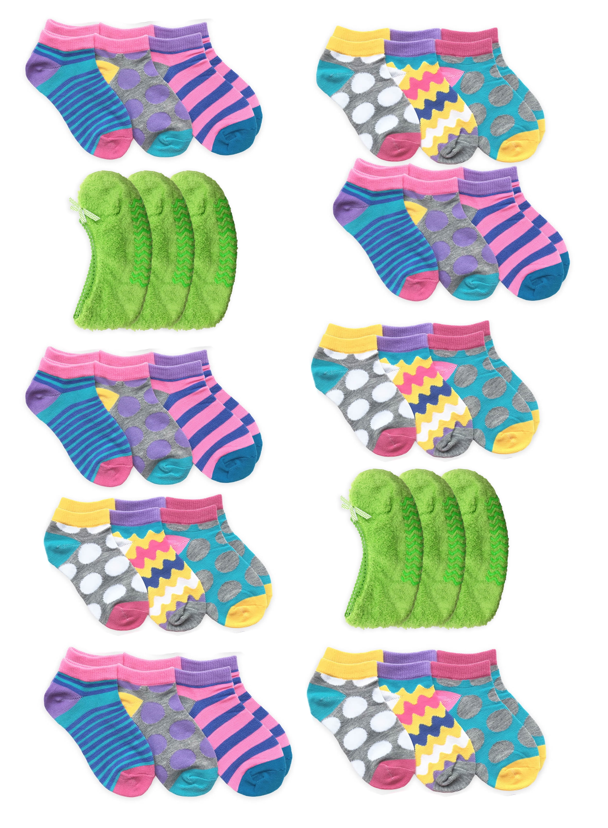 Jefferies Socks Girls Socks, 30 Pack Bulk Wholesale Variety Socks (Little  Girls & Big Girls)