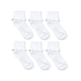 thumbnail image 1 of Jefferies Socks Girls Socks, 6 Pack Ripple Edge Smooth Toe Dress Turn Cuff Sizes Toddler and XS - M, 1 of 4