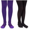 thumbnail image 1 of Jefferies Socks Girls Stripe Nylon Halloween Christmas Dress Tights 2 Pack, 1 of 4