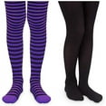 thumbnail image 1 of Jefferies Socks Girls Stripe Nylon Halloween Christmas Dress Tights 2 Pack, 1 of 4
