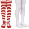 thumbnail image 1 of Jefferies Socks Girls Stripe Nylon Halloween Christmas Dress Tights 2 Pack, 1 of 4