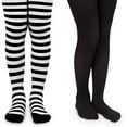thumbnail image 1 of Jefferies Socks Girls Stripe Nylon Halloween Christmas Dress Tights 2 Pack, 1 of 4