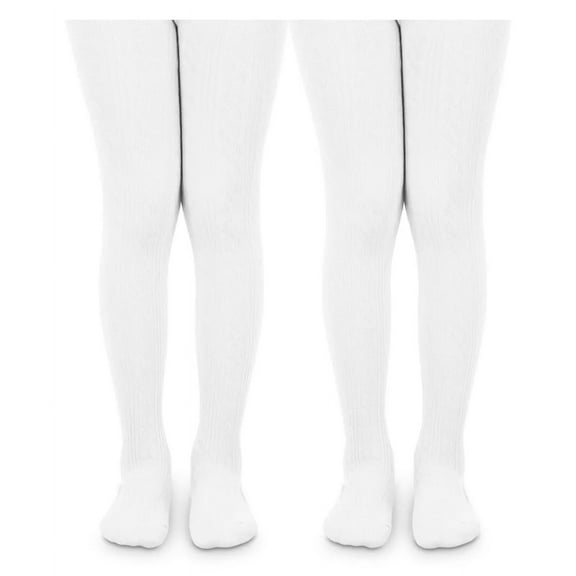 Jefferies Socks Girls Tights, 2 Pack Cable Knit Stockings, Sizes S-L