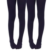 Jefferies Socks Girls Tights, 2 Pack Uniform Classic Stockings, Sizes S-L