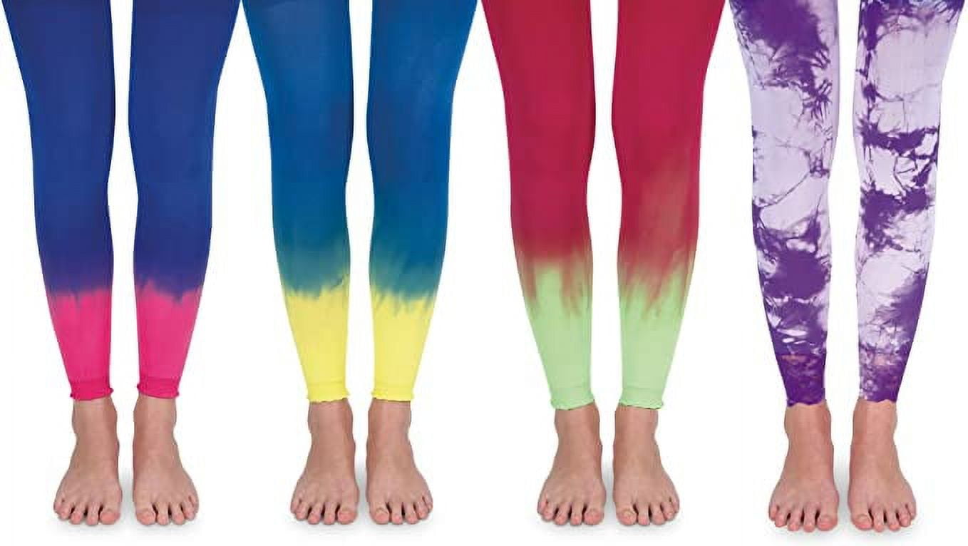 Jefferies Socks Girls Tights 4 Pack Pattern Nylon Footless Bulk Variety Tights Little Girls Big Girls