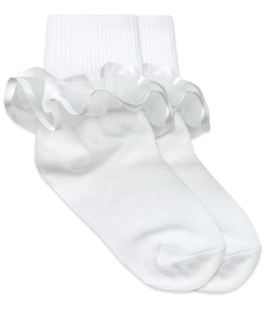 Jefferies Socks Baby and Toddler Girls Eyelet Lace Trim TurnCuff Socks