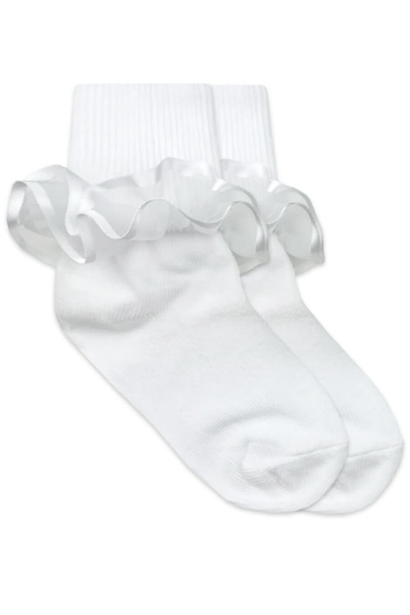 Girls TuTu Ruffle Frilly Princess Lace Trim Turn Cuff Socks 1 Pair Pack