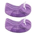 thumbnail image 1 of Jefferies Socks Girls Womens Fuzzy Slipper Bow Non-Slip Gripper Footie Socks 2 Pair Pack, 1 of 5