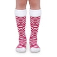 thumbnail image 1 of Jefferies Socks Girls Zebra Animal Print Fuzzy Trim Cuff Knee High Socks 1 Pair Pack, 1 of 4