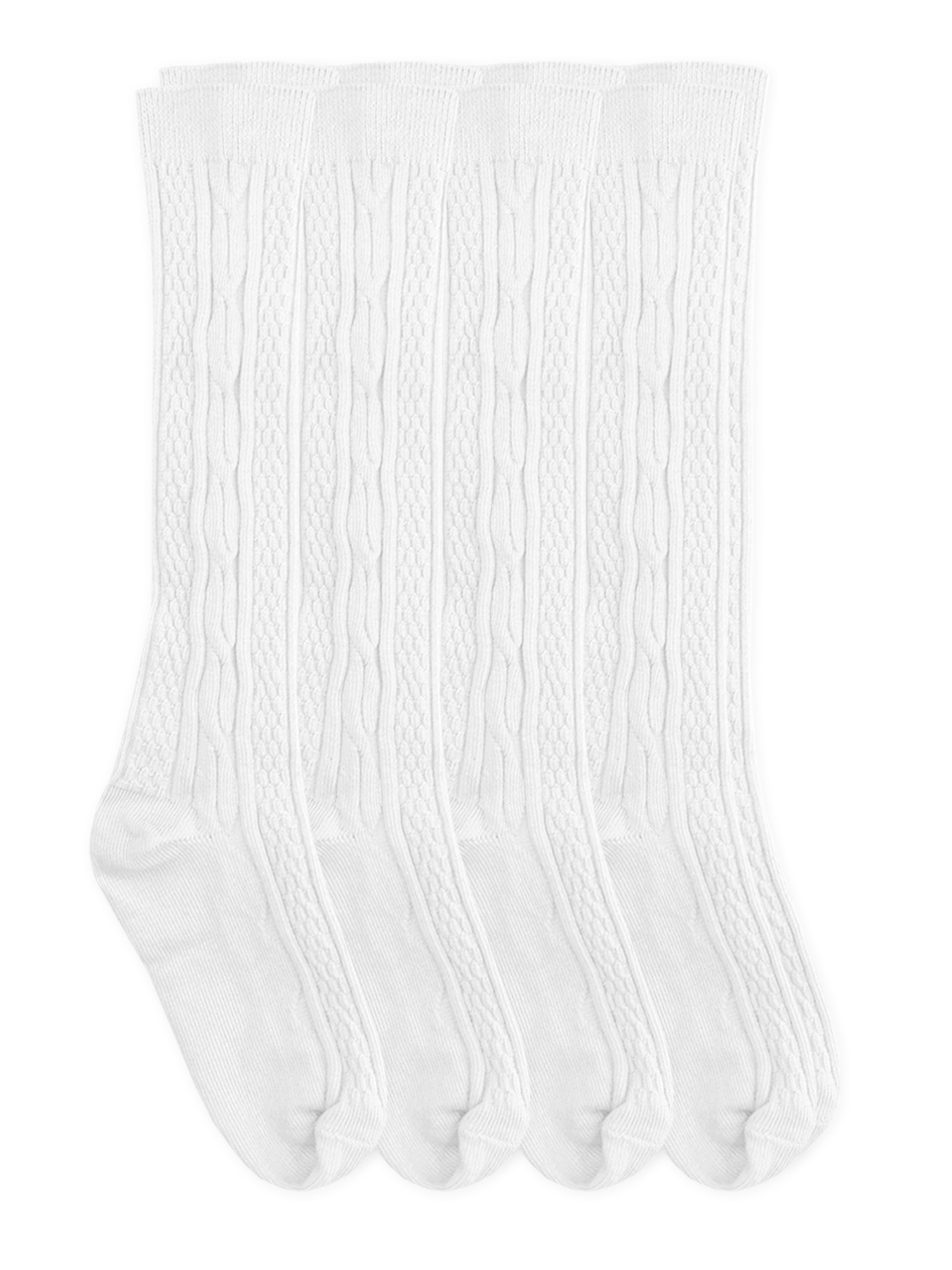 Jefferies Socks Kids Socks, 4 Pack Knee High School Uniform Cotton Cable Knit, Sizes XS-XL - image 1 of 2