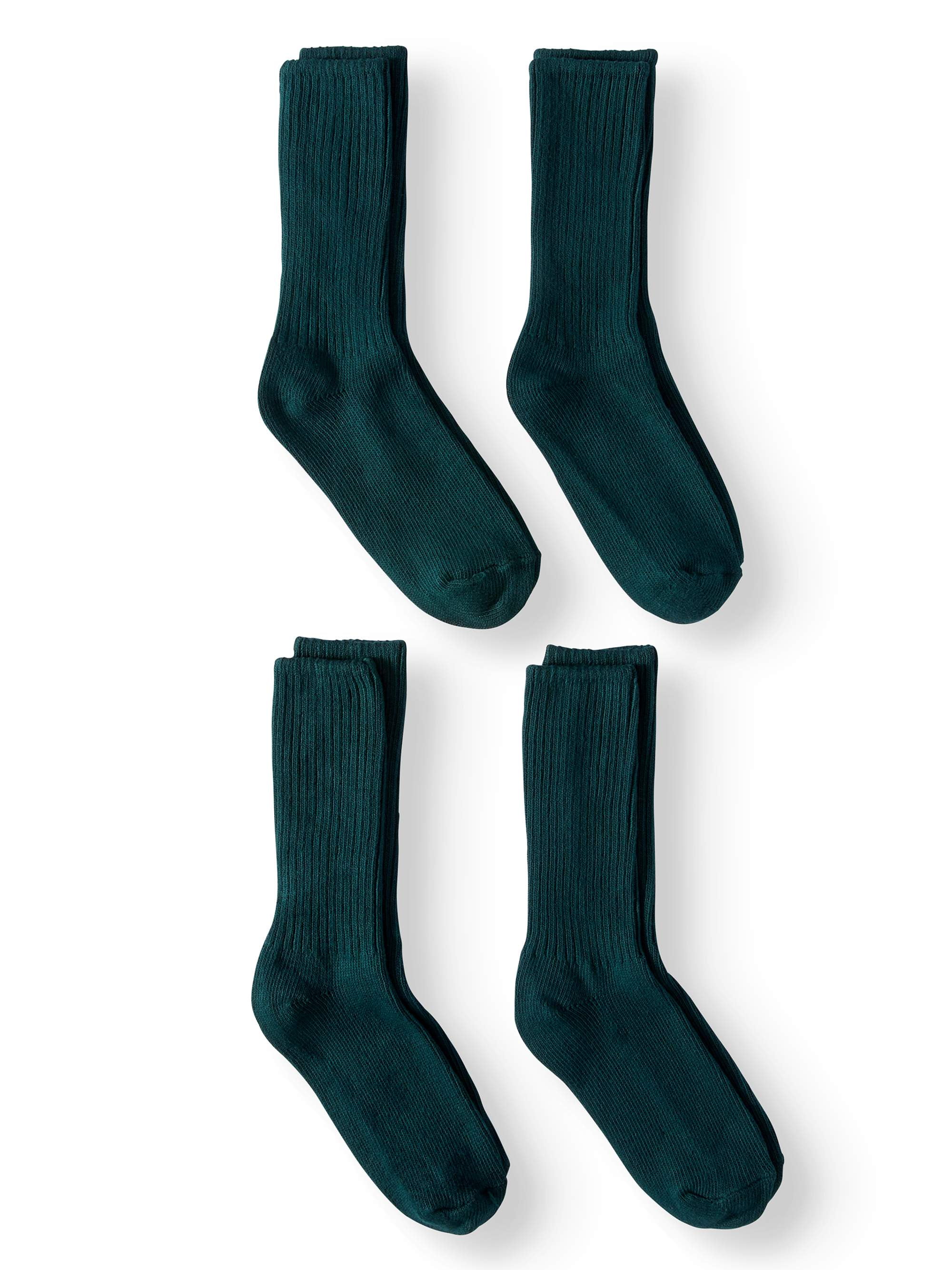 Jefferies Socks Kids Socks, 4 Pack School Uniform Crew Cotton Rib Socks