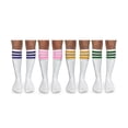 thumbnail image 1 of Jefferies Socks Kids Socks, 4 Pack Smooth Toe Colorful Stripe Top Cushion Tube Socks, 1 of 4