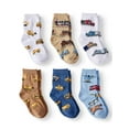 Jefferies Socks Kids Socks, 6 Pack Printed Cotton Crew Socks (Little