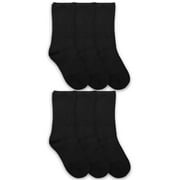 JEFFERIES SOCKS Kids Socks, 6 Packs School Uniform Smooth Toe Rib Cotton Crew Socks (Little Kids & Big Kids)